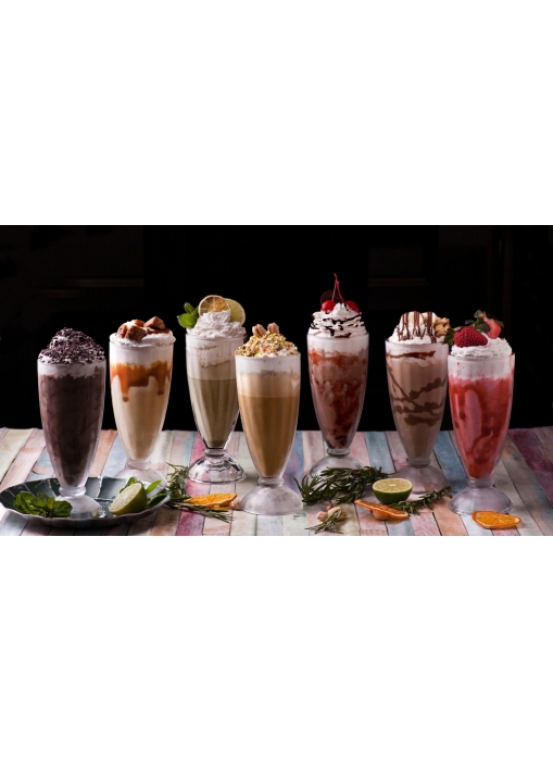 Milkshake (Vanilya, çikolata, karamel, çilek, muz)